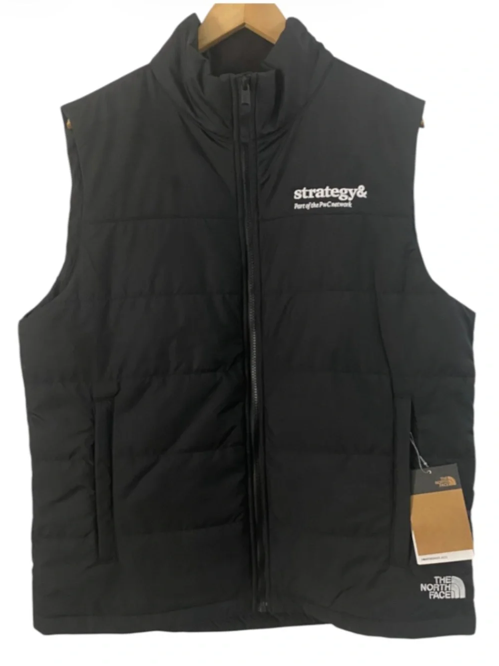 New The North Face Black Everyday Insulated Puffer Vest Men Large Company Logo